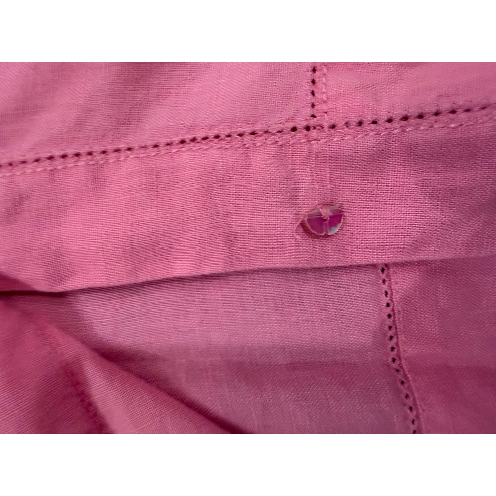 Sigrid Olsen Womens Pink 100% Linen 2 Piece Set Floral Pants Button Shirt M - Picture 9 of 15
